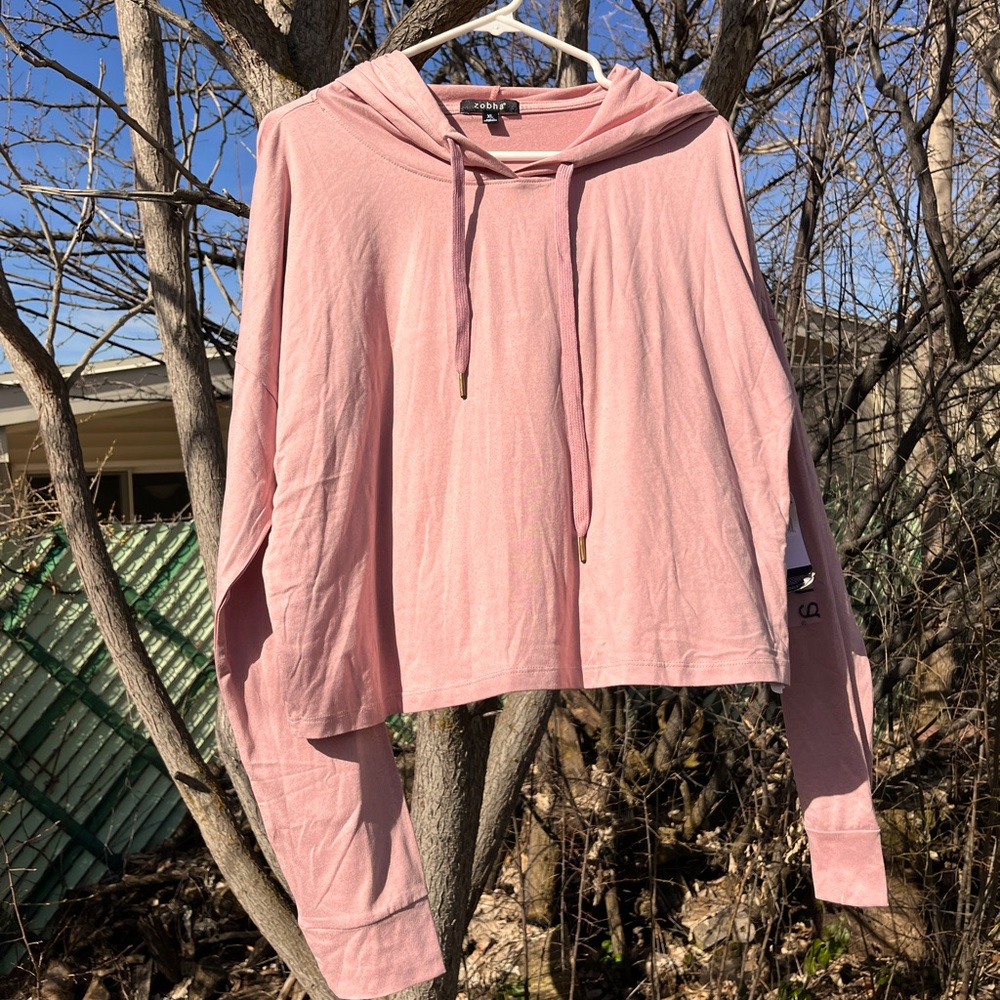 New with tags. Lightweight, dusty pink hoodie.
